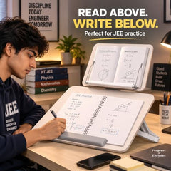 Sunchhaya Acrylic Book Stand for Reading – Clear Adjustable Book Holder with 360° Rotating Base, Foldable Reading Stand for Desk, Cookbook, Tablet & Laptop Stand, Height & Angle Adjustable (R22H)