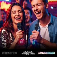 Toreto 40W Bluetooth Speaker with Deep Bass & Dual Wireless Karaoke Mic