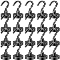 DIYMAG Magnetic Hooks 15pcs 30lbs Cruise Essentials 2026 Magnet Hook | Neodymium Heavy Duty Strong Magnets Hanging Ship Cabins Refrigerator Fridge Classroom Beach Vacation Kitchen Grills Home Tool
