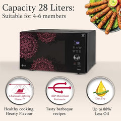 LG 28 L Scan-To-Cook Wi-Fi Enabled Charcoal Convection Microwave Oven (MJEN286UBW, Black, Beige Door, 301 Auto Cook Menu, Bar-be-queing at home, 30 Heart Healthy Recipes, Diet Fry & Multicook Tawa)