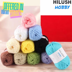 HILUSH Hobby,Wool Yarn dk Acrylic Hand Knitting Yarn Ball (100g/1 Ball),Suitable for Craft amigurumi Shade 001 (Sky Blue)