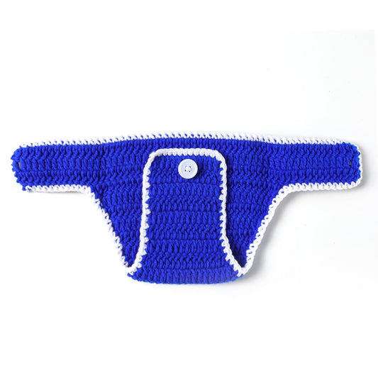 MOMISY Newborn Photography Props Baby Girl Boys Photo Props for Infant Hand Crocheted Shorts and Cap-Blue Red