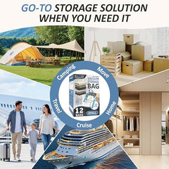 16 Travel Compression Bags Vacuum Packing, Roll Up Travel Space Saver Bags for Luggage, Cruise Ship Essentials (6 Large Roll/6 Medium Roll/4 Small Roll)