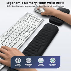 TECPHILE Mouse Pad Wrist Support with Massage Design, Ergonomic Dog Paw Mouse Mat, Pain Relief Memory Foam, Anti-Slip PU Base, Cushion Mousepad Wrist Rest for Gaming, Home, Office, Laptop, Computer