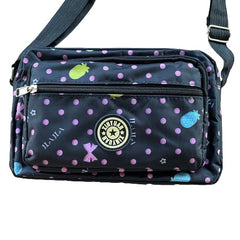 MOMISY Mobile Messenger Bag Ladies Nylon Shoulder Cross Body Long Strap Purse for Women Girls-Pink Polka