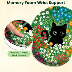 ZORBES® Mouse Pad with Wrist Support, Funny Cat Ergonomic Mouse Pad | I'm Fine Motivational Memo Design, Soft Gel Rest, Non-Slip Mouse Mat for Office Home