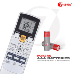 7SEVEN® Compatible with O General AC Remote AR-RAJ1E Model 107A Suitable Only for ASGG18LFCD ASGG24LFCD ASGG30LFCD Split Air Conditioner Model of Ogeneral - Match Keys Exactly with Existing Remote