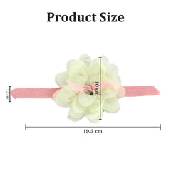 Momisy Baby Girl Headbands, Floral Hair Accessories with Lace Flowers, Pink White Yellow, Set of 3
