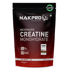 NAKPRO NUTRITION Micronised Creatine Monohydrate | 100g (25 Servings) | Pink Guva | Trustified Certified | Rapid Absorption Pre/Post Workout