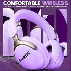 GameSir Newly Launches Echo Plus: Premium Over-Ear Wireless Bluetooth Headphones Deep Bass, Passive Noise Cancellation, Built-in Mic,5 Hours of Music & Talk Time, for Adults Men & Women (White)