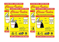 Clean India - Plastic Garbage Bags|6 Packs Of 30 Pcs | 19X21 Medium Disposable Garbage Trash Waste Dustbin Bags Of 54Cm X 48Cm (Ci19210008) - 180 Count