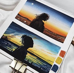 Zen Sangam Express your Mind - Square Gouache Glued Watercolor Sketch Paper Pad - 300 Gsm - Cold Pressed - 24 Sheets - Rough Grain Surface - Size (10.5Cm X 10.5Cm) - Gouache Book