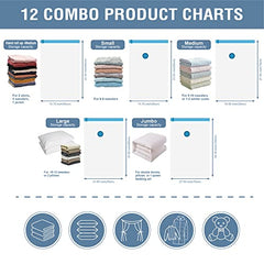 16 Travel Compression Bags Vacuum Packing, Roll Up Travel Space Saver Bags for Luggage, Cruise Ship Essentials (6 Large Roll/6 Medium Roll/4 Small Roll)