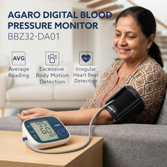 AGARO Automatic Portable Digital Blood Pressure Monitor for Home Use with Large LCD Display, Upper Arm Cuff, Accurate BP & Pulse Rate Monitoring, Memory Storage, Easy Key touch Operation