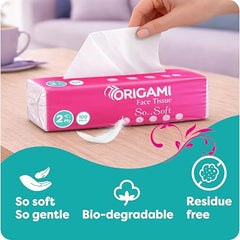 Origami Online Facial Tissues | Soft Pack | Pack of 6 | 100 Pulls Each