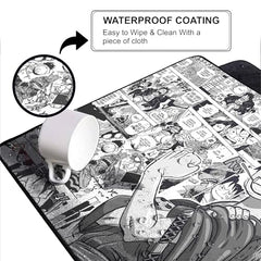 SMULY Gaming Mouse Pad, Large Desk Mat 58.5 x 28 cm, Extended Washable Mousepad, Desk Pad, 2mm Thick Non-Slip Rubber Base, Stitched Edges, Smooth Surface (Multicolour) – Red Hoodie Spider Design