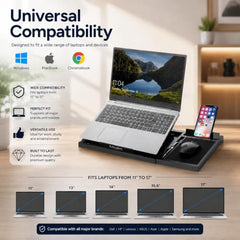 CALINA LUXE Laptop Stand with Detachable Mouse Pad for Table, Black Color