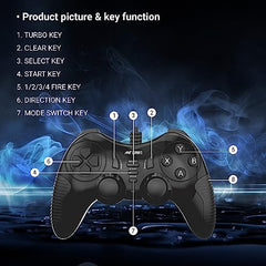 Ant Esports GP115 Wired Gamepad for PC,Laptop,PS3,Android TV &Media Box|USB Gaming Controller with Turbo Function|XInput DInput Support|Dual Analog Sticks|Plug & Play|Steam Compatible|Gamepad-Black