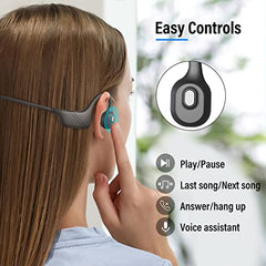 222 Bone Sound Bluetooth Headphones With Microphone, 5.3 Open Ear Multipoint Connection, Sports Headset for Office, Meeting, Online Learning