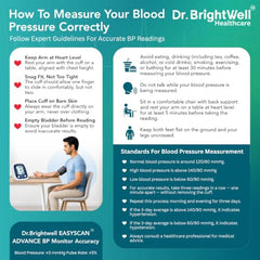 Dr.Brightwell EasyScan Advance USB Type-C Rechargeable BP Monitor | Type-C USB Charging, Irregular Heartbeat Detection, Dual 99-Reading Memory, 3-Year Warranty