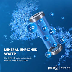 Pureit Wave Plus RO Purifier + Mineral + UV (Black) | Water Purifier for Home | Up to 45% Water Savings | Suitable for Borewell/Tanker/Municipal Supply | Wall Mountable | 7L Storage