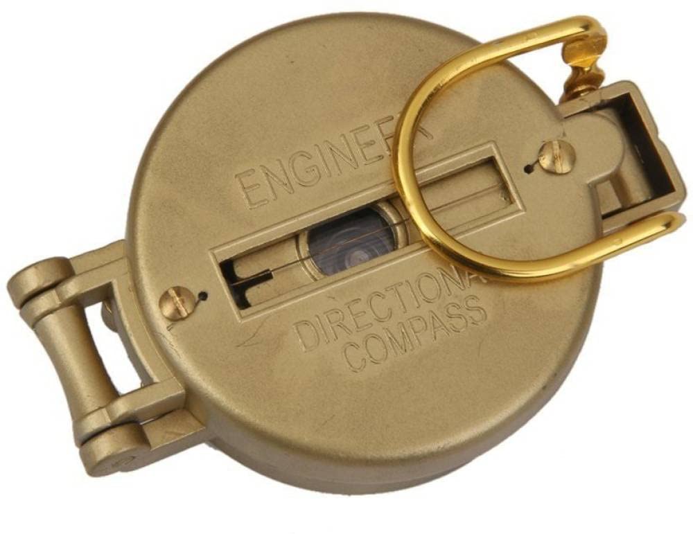 SYGA Engineer Military Directional Hiking Lensatic Lens Camping Tool Folding DC45-3A Compass, Gold