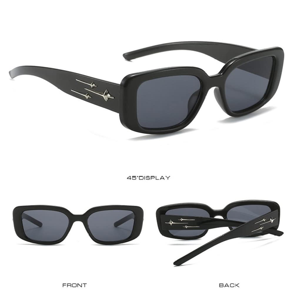 SYGA Women's Square Retro Sunglasses For Adult (Black)