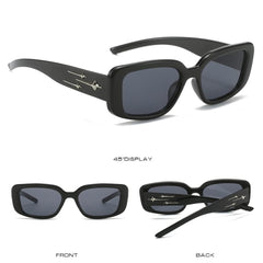 SYGA Women's Square Retro Sunglasses For Adult (Black)
