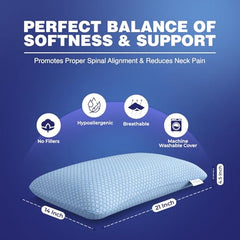WELLGIVER Cervical Butterfly Pillow | Orthopedic Memory Foam for Neck & Shoulder Pain | Ergonomic Contour Design | Dual Height Support | Side Sleeper Pillow with Arm Rest - Pack of 1