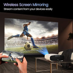 Portronics Beem 450 Smart LED Projector with 1080p Full HD Resolution, Built-in Streaming Apps (Netflix, Prime Video, Hotstar), 4000 Lumens, Screen Mirroring, 3 Watt Speaker, Bluetooth, Wi-Fi (White)