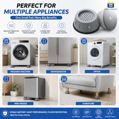 BTfash Premium Anti-Vibration Feet Pads Set for Washing Machine & Refrigerator | Easy Installation | Compact Design | Noise & Shock Reduction