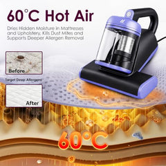 NexLev Mattress, Sofa & Carpet Vacuum Cleaner|For Dust Mites, Allergens & Pet Hair|4 Step Cleansing with Double Beat, UV Light, Dehumidification & Vacuum|HEPA captures 99.99% Dust|MR-01| 600 W| Beige