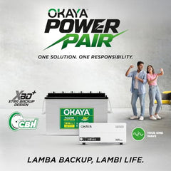 Okaya Inverter with Battery Combo for Home, Office & Shops | ATSW 1700 12V Pure Sine Wave Inverter 1450VA with 36 Months Warranty & OPSJT19048 160Ah Battery with 48 Months Warranty