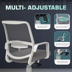 Da URBAN® Dysen Office Chair, High Back Mesh Ergonomic Home Office Desk Chair with 1 Year Warranty,Tilt Lock Mechanism (Grey)