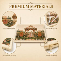 Choego New Season Wedding Print Saree Cover Pack of 12 | Zip closure, Doli Print Reusable storage bags, Ideal for bridal designer sarees, Wardrobe organizer, One side transparent