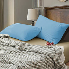 safhome Soft Pillow Covers 20 x 32 Inches - 100% Egyptian Cotton 400 Thread Count Set of 2 Pillow Cover Set Envelope Closure Hotel Quality Pillowcase - Aqua Blue