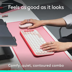 Logitech POP ICON Combo, Bluetooth Keyboard and Mouse Combo, Comfortable Typing, programmable Keys and Buttons, Quiet clicks, Easy-Switch up to 3 Devices - Graphite