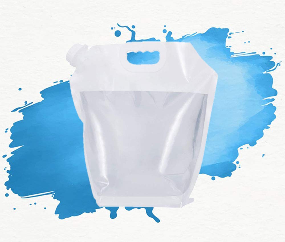 SYGA 10 liters Portable Collapsible Water Storage Tank Water Container Water Carrier Lifting Bag Camping Hiking Survival Kit Tool-White