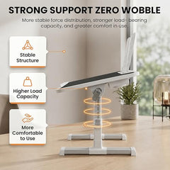 StarAndDaisy T9 Foldable Bed Table for Laptop & Study, 4-Level Adjustable Angled Tabletop, Large Desktop Surface with Anti-Slip Stopper, Tablet & Phone Slot, Storage Drawer, Stable Legs, PP & TPE