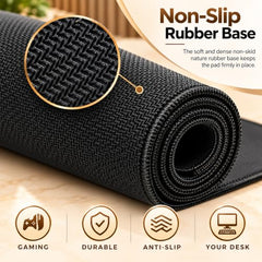 Storite 900x400x2mm Extended Gaming Mouse Pad, Desk Mat, Black | Stitched Embroidery Edges, Water Resistance Coating, Natural Non Slippery Rubber Base, For Laptop/Computer
