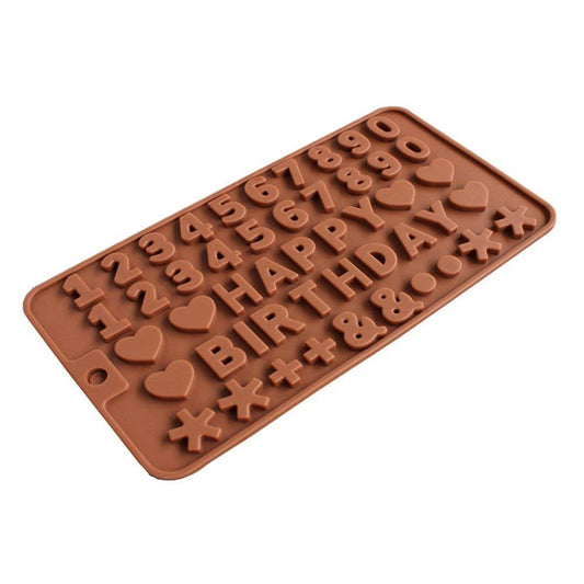 SYGA Small Silicone Happy Birthday & Numbers Shape Chocolate Jelly Candy Mold, Cake Baking Mold, Bakeware Mould