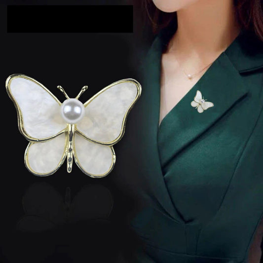 SYGA Mother-Of-Pearl Butterfly Brooches, Fashionable Clothing Accessories Pins for Women