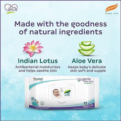 Himalaya Nature Touch Water Wipes for Baby's Sensitive Skin | 72NxPack of 3 | With Organic Coconut Oil | 99% Pure Water | 100% Plant-Based Biodegradable Wipes