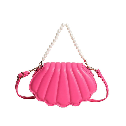 SYGA Women's Casual Crossbody Purse, Small Size With Zipper Closure Shell Bag (Rose Red)