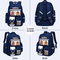 TS WITH TECHSUN College Laptop Backpack for Women & Teens with Zipper Pouch | School Bag for Girls 13-14 Years | 18 Inch Book Backpack | Travel School Bag, Tuition, Coaching (CAPYBARA - BROWN)