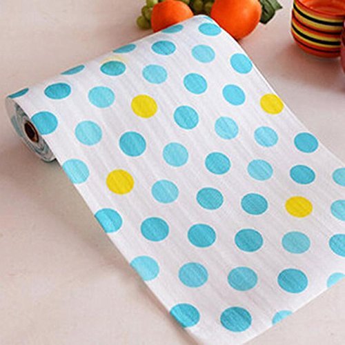SYGA Small Blue Environmental Protection Printing Cabinet Wardrobe Moisture and Dust Mildew Pad Antibacterial Dust Waterproof Non-Slip Mats (30x300) cm
