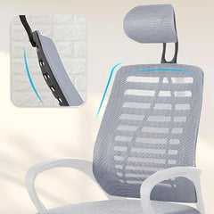 Casa Copenhagen Mesh Mid Back Office/Study/Computer/Revolving/Desk Chair for Work from Home -Metal Base, Height Adjustable Seat - Grey Milange & Black Handle