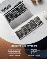Samsers Foldable Keyboard&Mouse, Samsers Folding Bluetooth Keyboard Mouse Combo, 2.4G + BT5.0 x 2, Full-Size Portable Travel Keyboard & USB-C Rechargeable Wireless Mouse for iOS Android Windows Mac OS