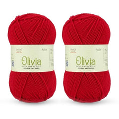 Ganga Acrowools Acrylic Olivia,Double Knit Yarn. Hand Knitting&Crochet Yarn. Oekotex Class 1 Certified. Pack of 2 Balls-100Gms Each. Shade No-Olv012, Maroon