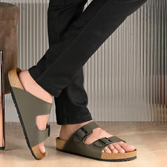Centrino Sandals for Men | Berkin-Style Slip-On Casual Sandal with Open Toe Design |Lightweight On-Grip Sole for Outdoor Wear|Men Open Toe Buckle Strap Sandals| Summer Slip-On Slipper|Perfect For Monsoon Rainy Season NAVY 13 UK(7313)